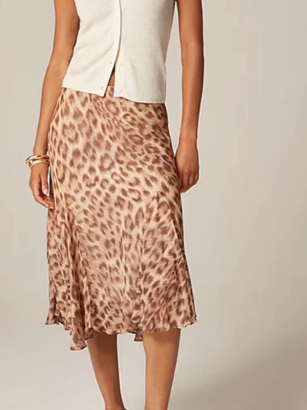 J.Crew Gwyneth Leopard Print Midi Skirt Size Small petite